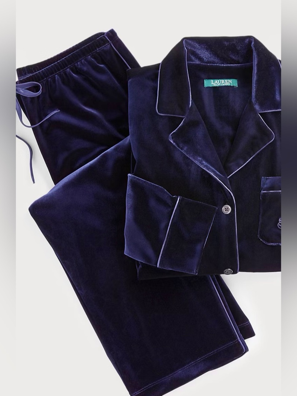 RALPH LAUREN VELVET PAJAMAS LARGE NWT